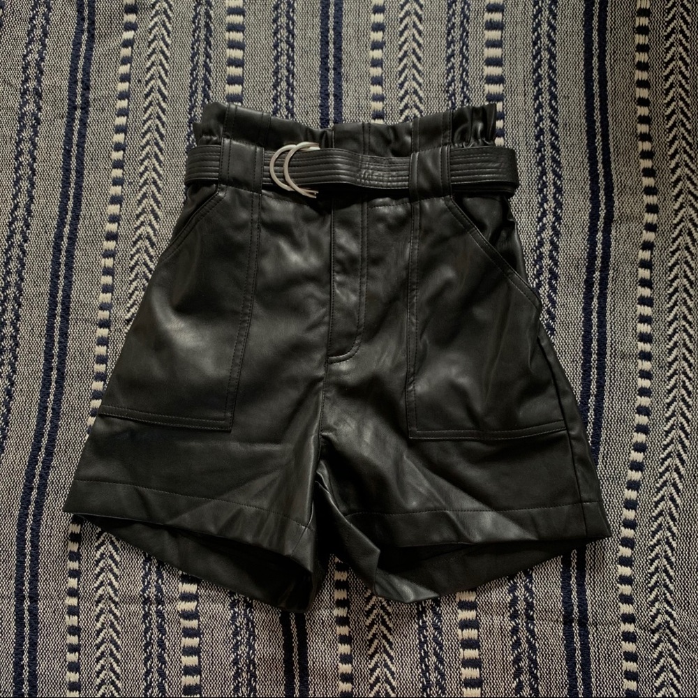 Faux Leather High Waisted Shorts